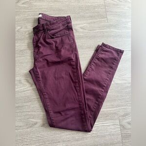 Uniqlo Women's Plum Colored Stretch Skinny Jeans Size 30x33 Purple Skinny Jeans